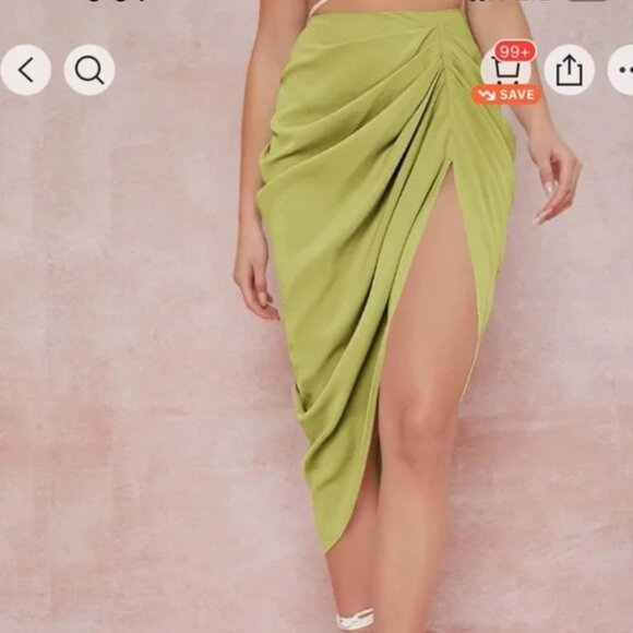 Elegant Olive Green Women's Skirt size L - Picture 1 of 3